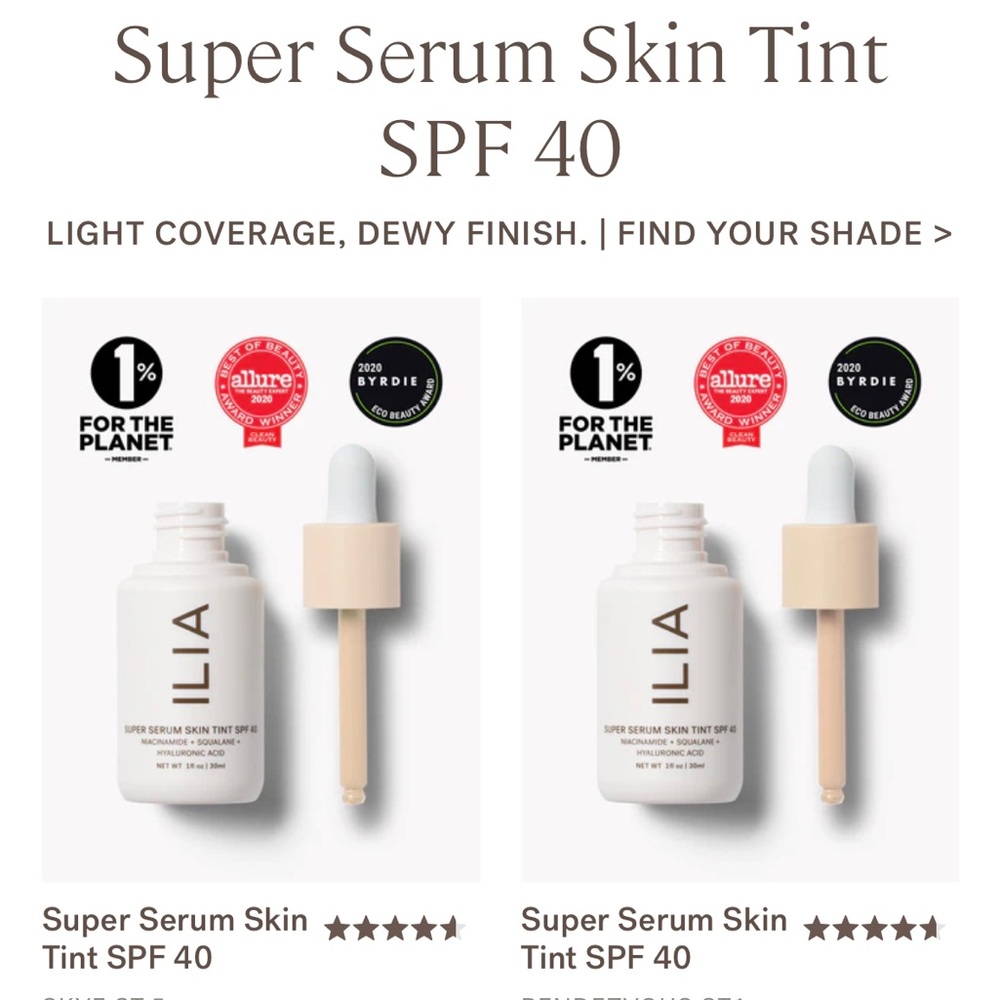 *like new* ILIA Super Serum Skin Tint SPF 40